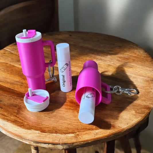 Tumbler Cup Chapstick Holder Keychain (3D Printed)