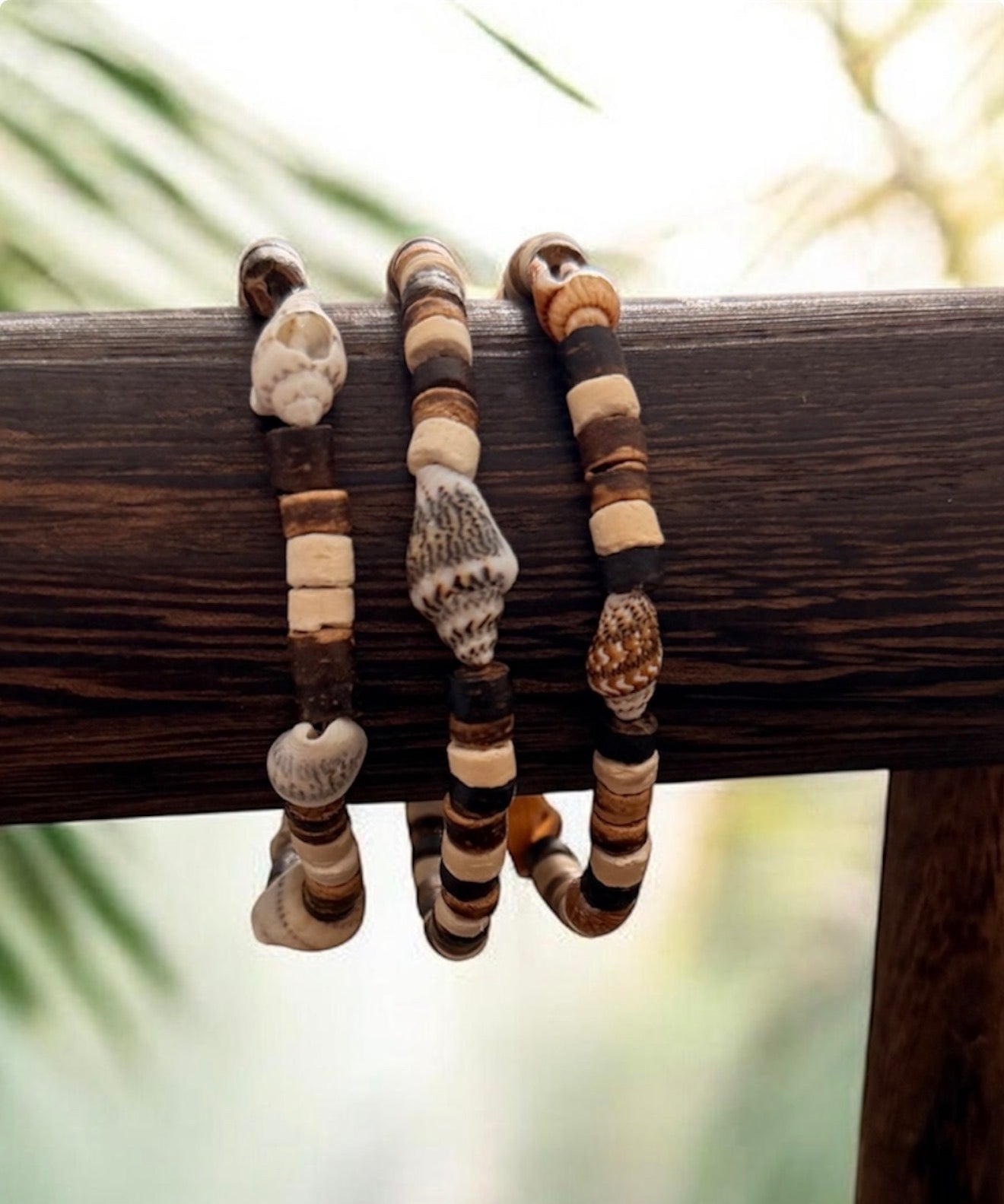 Coconut & Seashell Beaded Bracelets