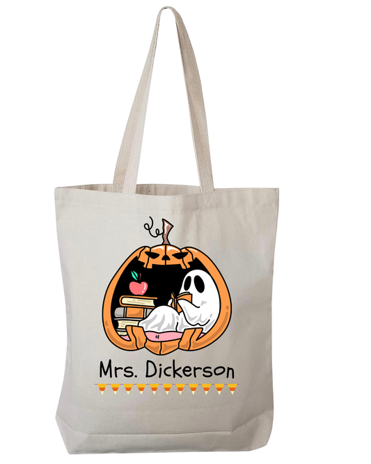 Personalized Halloween Canvas Bag for Teacher
